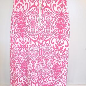 Elegant Pink Patterned Midi Dress